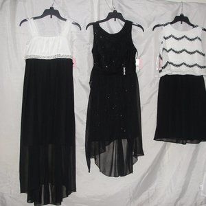 Girls size 12 Amy's Closet 3 dresses Holiday party pageant black + white dressy